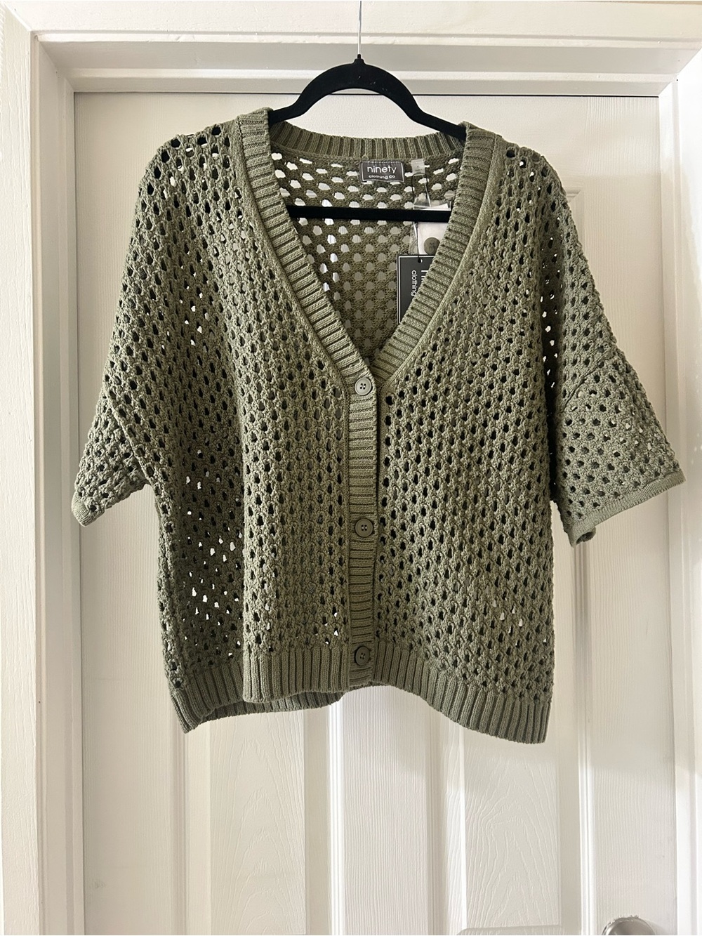 Ninety Olive Open-Weave Short Sleeve Cardigan